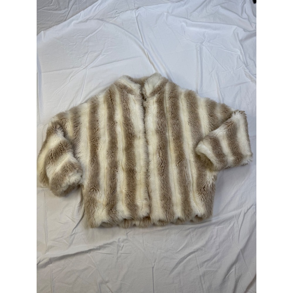 Vintage 1960's Country Pacer Faux Fur Coat Cream Tan Made in USA Oversized Plush - Picture 5 of 10